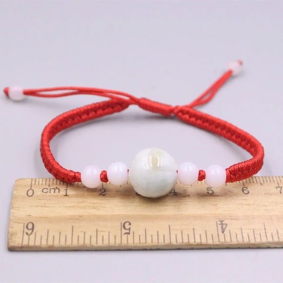 💗 Light Jade Beaded Macrame Bracelet 7”-8” adjustable NEW - Picture 4 of 5